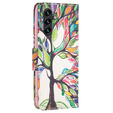 Klopové pouzdro pro Samsung Galaxy A05s, Wallet, Tree of life, bílé