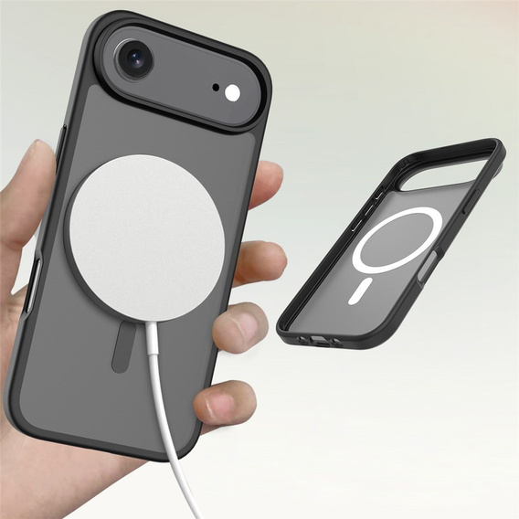 Matné pouzdro pro iPhone Air, pro MagSafe, průsvitné černé