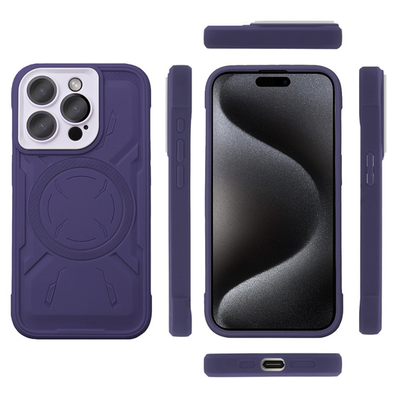 Pouzdro pro iPhone 15 Pro Max, ERBORD Armor Mag, fialové