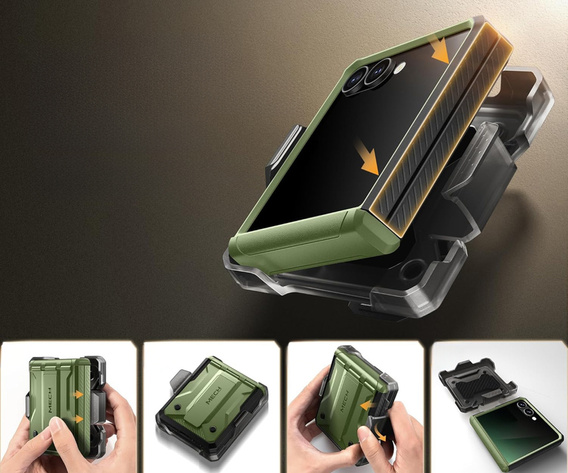 Pouzdro Tongate MECH s MagSafe pro Samsung Galaxy Z Flip7 FE / Z Flip6, zelené