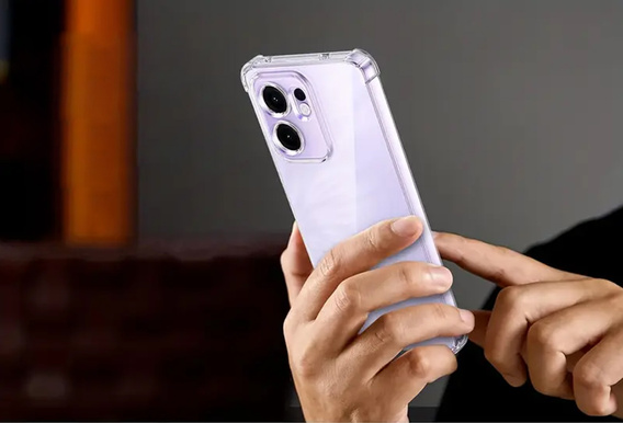 Pouzdro pro Oppo Reno 14F, vyztužené, s ochranou fotoaparátu, průhledné