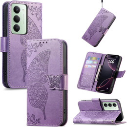 Klopové pouzdro pro Xiaomi Redmi 15 5G / 4G, Butterfly, fialové