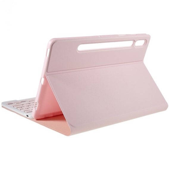 Pouzdro + klávesnice Samsung Galaxy Tab S7 T870/T875 / S8, Pen Slot, růžové rose gold