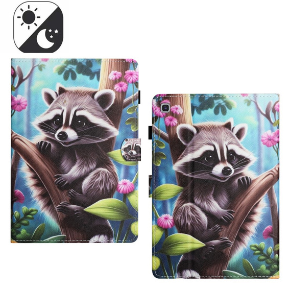 Pouzdro pro Samsung Galaxy Tab S6 Lite 2022 / 2020, s klopou, raccoon