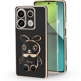 Pouzdro pro Xiaomi Redmi Note 13 Pro 5G, Rabbit, černé + 9H tvrzené sklo