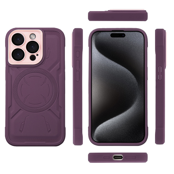 Pouzdro pro iPhone 15 Pro, ERBORD Armor Mag, kaštanové