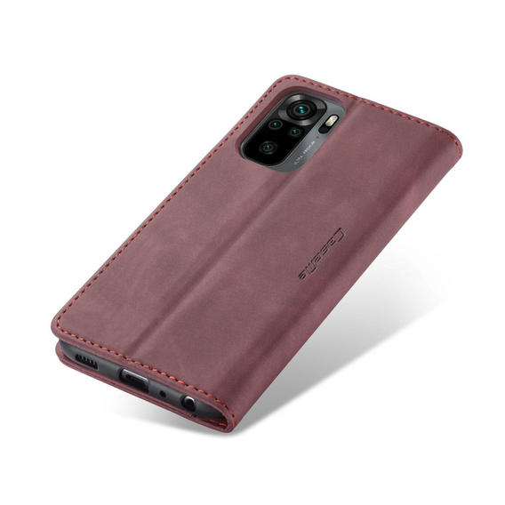 Pouzdro CASEME pro Xiaomi Redmi Note 10 / 10S, Leather Wallet Case, kaštanové