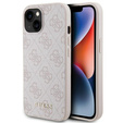 Pouzdro GUESS pro iPhone 15 4G Metal Gold Logo, růžové