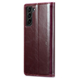 CASEME flipové pouzdro pro Samsung Galaxy S21 FE, Waxy Textured, červené