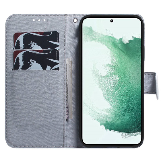 Klopové pouzdro pro Samsung Galaxy A14 4G/5G, Wallet, Sakura, modré