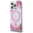 Pouzdro GUESS Resin Bottom Glitter MagSafe pro iPhone 16 Pro Max