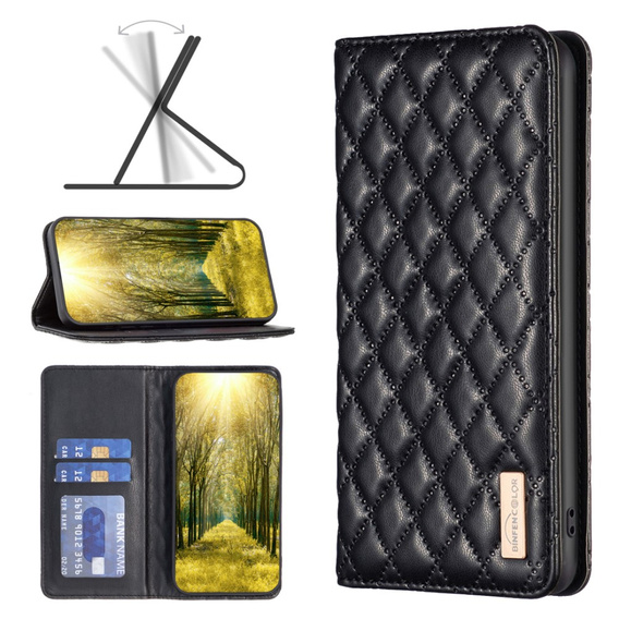 Klopové pouzdro pro Xiaomi Redmi Note 13 Pro 4G / Xiaomi Redmi Note 14S / Xiaomi Poco M6 Pro 4G, Wallet, BINFEN COLOR, černé