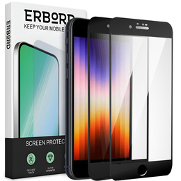 2x tvrzené sklo pro iPhone 7/8/SE 2020/SE 2022, ERBORD 3D pro celý displej