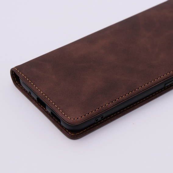 Pouzdro pro Xiaomi Redmi 12C, ERBORD Vintage peněženka s klopou, káva