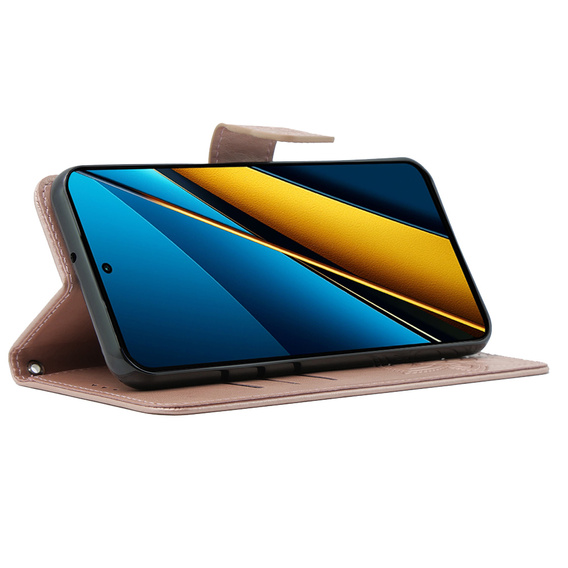 Klopové pouzdro pro Xiaomi Poco X6 5G, Butterfly, růžové rose gold