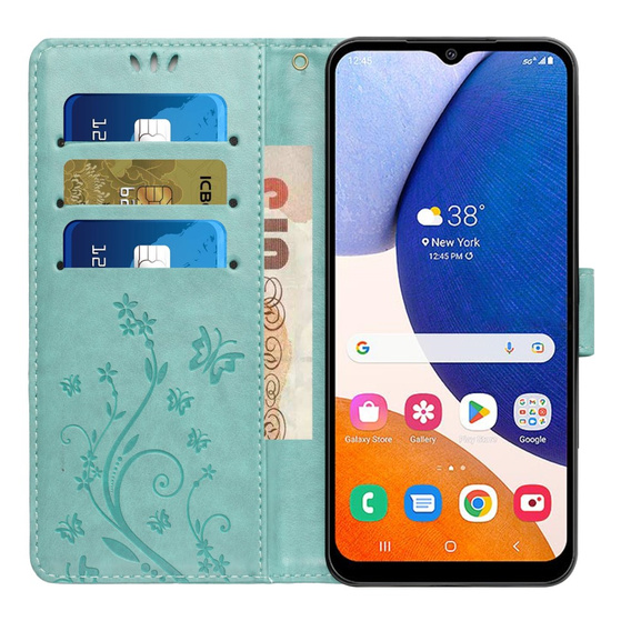 Klopové pouzdro pro Samsung Galaxy A14 4G/5G, Mandala Flower, zelené
