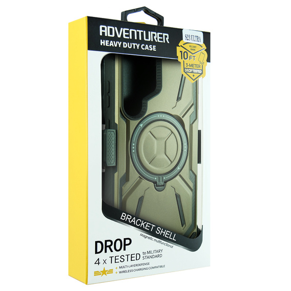 Pouzdro pro Samsung Galaxy S23 Ultra, Heavy Duty Ring Belt Clip, zelené