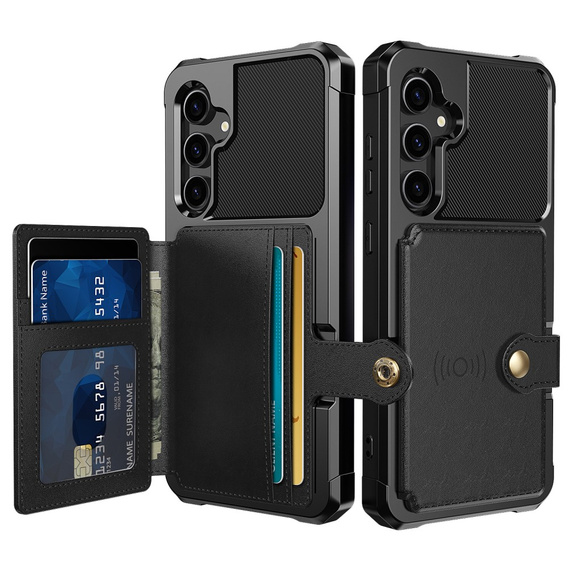 Pouzdro pro Samsung Galaxy S23 FE, Card Holder Kickstand, černé