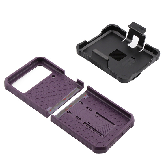 Pancéřové pouzdro pro Samsung Galaxy Z Flip 4 5G, Dexnor Clip Holder, fialové