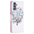 Klopové pouzdro pro Samsung Galaxy M34, Wallet, colorful tree, bílé