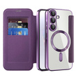 Klopové pouzdro pro Samsung Galaxy A36, RFID Wallet MagSafe CamShield, fialové