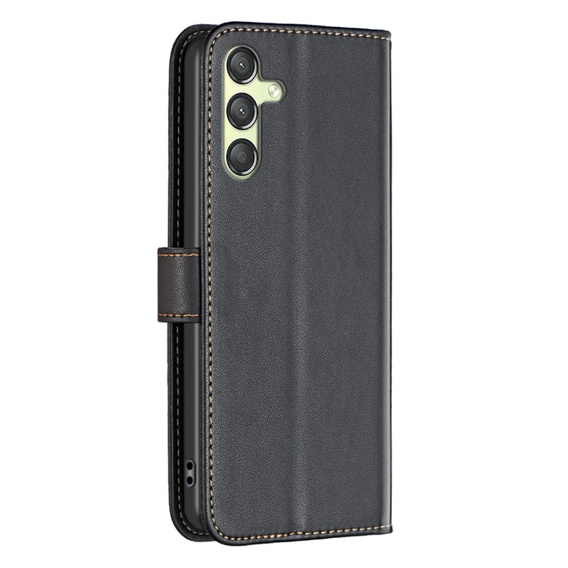 Klopové pouzdro pro Samsung Galaxy A25 5G, BINFEN Wallet, černé + 9H sklo 