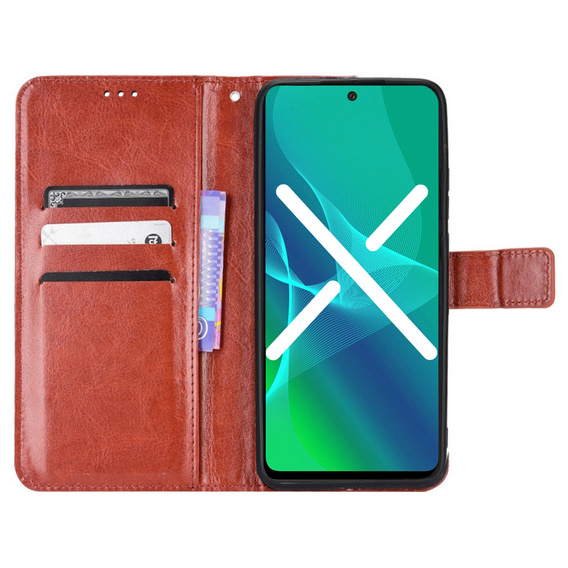 Klopové pouzdro pro Motorola Moto E20/E30/E40, Crazy Horse Wallet, hnědé