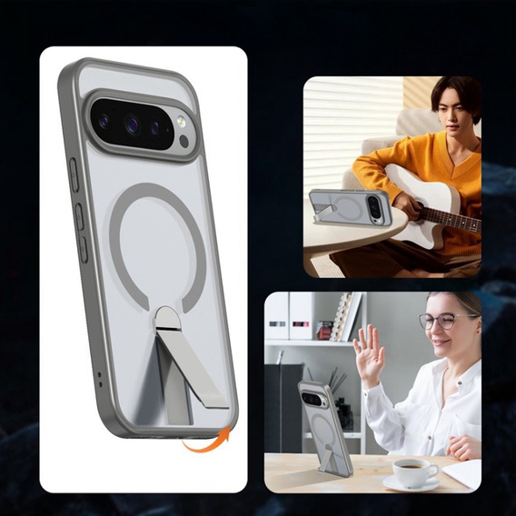 Hybridní pouzdro Fusion pro Google Pixel 10 Pro XL, pro MagSafe, se stojánkem, šedé