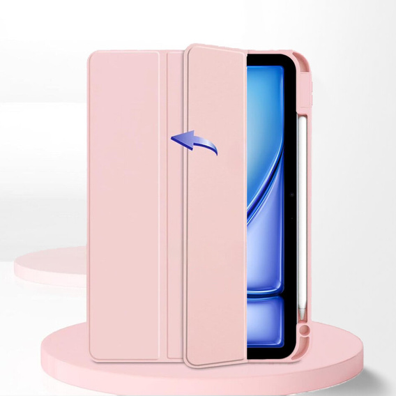 Pouzdro pro iPad Air 13" 2025/2024 (7/6 gen.), Smartcase Hybrid, se slotem na stylus, růžové