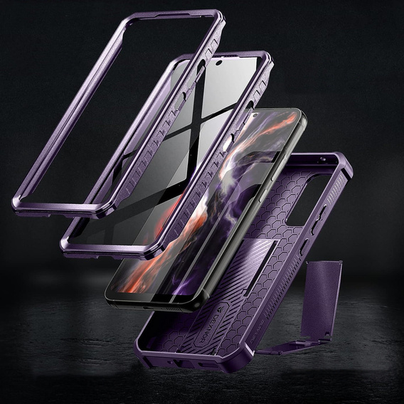Pancéřové pouzdro pro Samsung Galaxy A54 5G, Dexnor Full Body (Two Frames), fialové