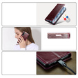 CASEME flipové pouzdro pro Samsung Galaxy S21, Waxy Textured, červené