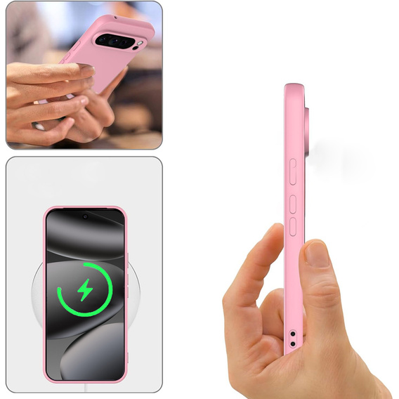 Silikonové pouzdro pro Google Pixel 10 Pro XL, pro MagSafe, růžové