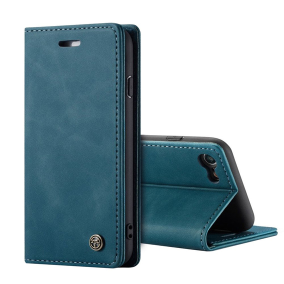 Pouzdro CASEME pro iPhone 7/8/SE 2020/SE 2022, Leather Wallet Case, modré