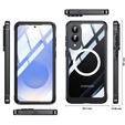 Pouzdro pro Samsung Galaxy S25 Edge, Shockproof, se sklem, pro MagSafe, černé
