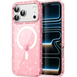 Pouzdro pro iPhone 17 Pro, pro MagSafe, třpytivé, transparentní růžové