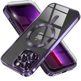 Pouzdro pro iPhone 13 Pro, Electro MagSafe, fialové + sklo na displej