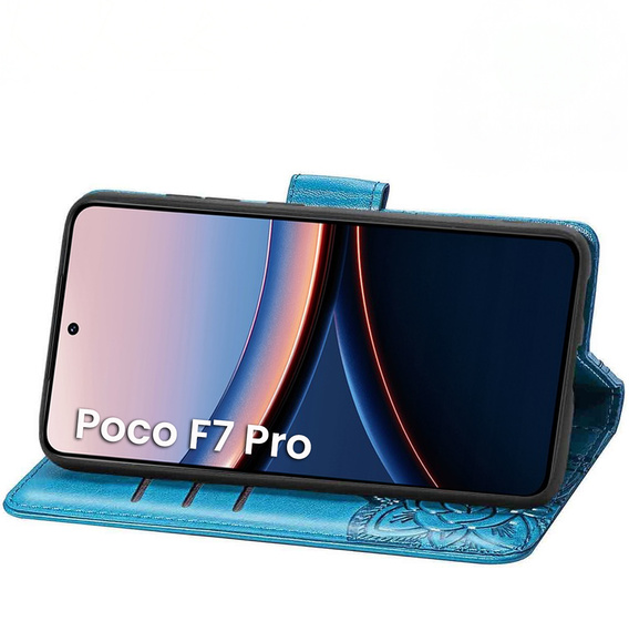 Klopové pouzdro pro Xiaomi Poco F7 Pro, Butterfly, modré