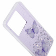 Pouzdro pro Xiaomi 13T / 13T Pro / Redmi K60 Ultra, Glitter Butterfly, fialové