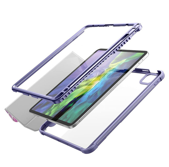 Pouzdro pro iPad Air 4 10.9 2020 / iPad Pro 11 2020 / 2018, Suritch Full Body Marble, transparentní / růžové