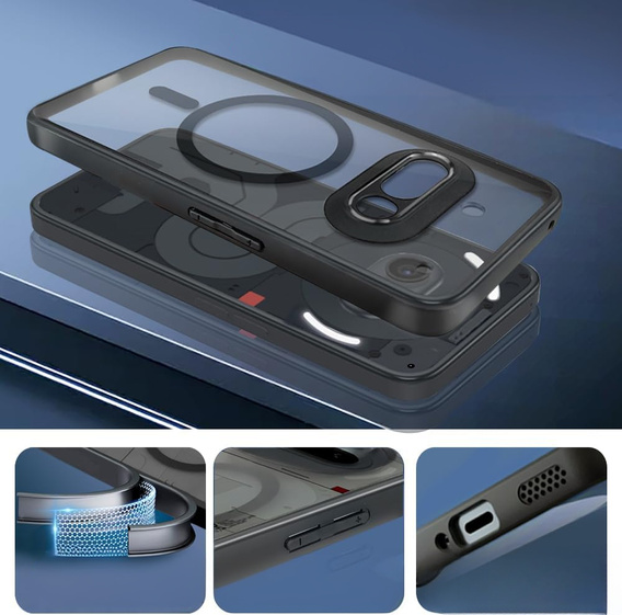 Pouzdro pro Nothing Phone 3A, pro MagSafe, ERBORD Matt Case, černý