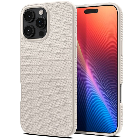 Pouzdro Spigen pro iPhone 16 Pro, Liquid Air, titan + 9H tvrzené sklo
