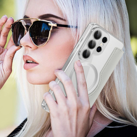 RFID Wallet MagSafe pouzdro s klopou a ochranou fotoaparátu pro Samsung Galaxy S26 Ultra