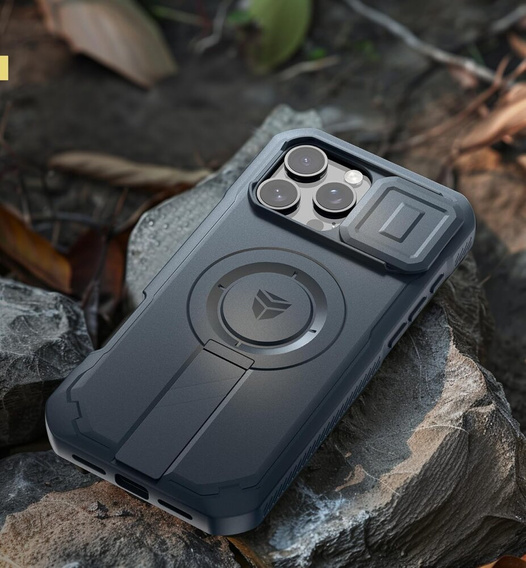 Pancéřové pouzdro pro iPhone 16 Pro Max, Dexnor CamProtect MagSafe, modré (dva rámečky)