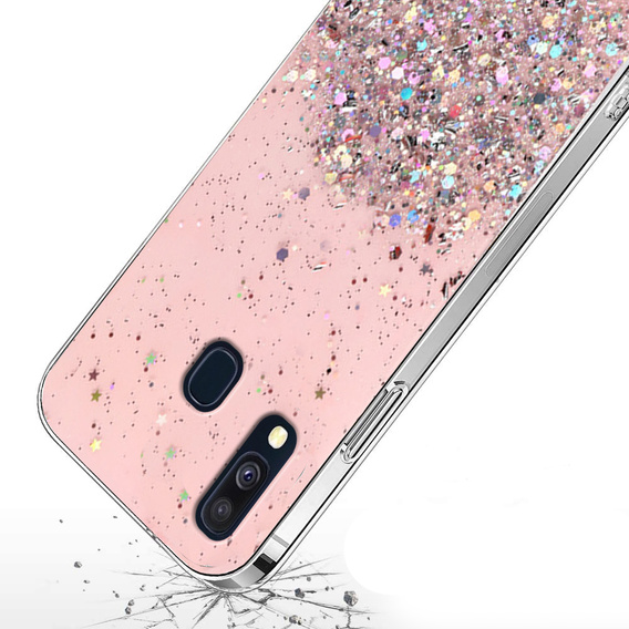 Pouzdro pro Samsung Galaxy A40, Glittery, růžové