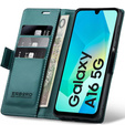 Pouzdro pro Samsung Galaxy A16, ERBORD Glossy Litchi, flipová peněženka, zelené