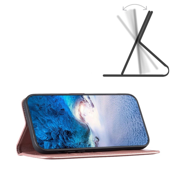 Klopové pouzdro pro Samsung Galaxy A35 5G, BINFEN Wallet, růžové