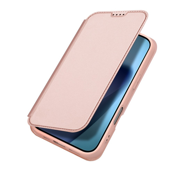 Dux Ducis pouzdro pro iPhone 17, Skin Pro, s klopou, s přihrádkou na kartu, růžové
