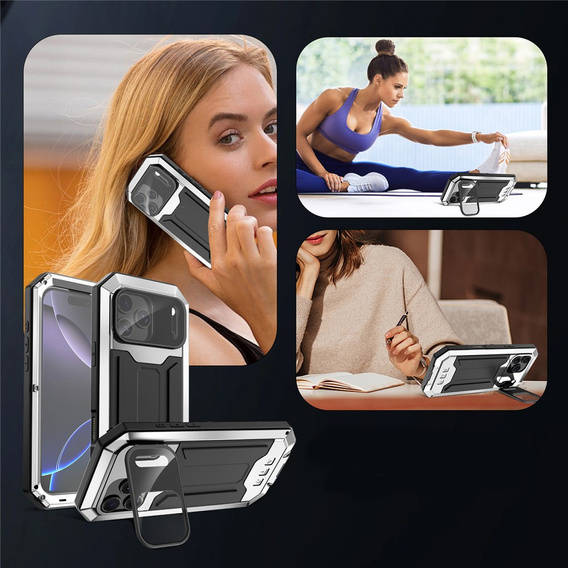 Pouzdro R-JUST s ochranným krytem displeje a stojánkem pro iPhone 17 Pro Max