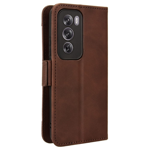 Klopové pouzdro pro Oppo Reno 12, Card Slot, hnědé