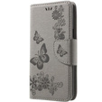 Klopové pouzdro pro Samsung Galaxy J3 2016, Butterfly, šedé